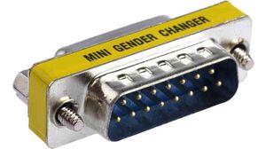 D-Sub Adapter, Silver, D-Sub 15-Pin Socket / D-Sub 15-Pin Plug