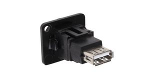 Adapter, Rett, Stål, USB-A 2.0-sokkel - USB-A 2.0 Plug