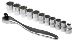 Ratchet Spanner Set, 3/8", 12pcs