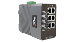 Industrial Ethernet Switch, Single-Mode, 40 km, RJ45-Anschlüsse 6, Glasfaseranschlüsse 2ST, 1Gbps, Layer 2 Managed