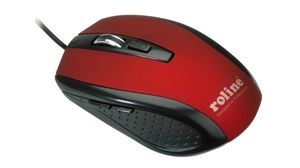 Mouse 1600dpi Optical Ambidextrous Black / Red