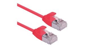 Propojovací kabel, Zástrčka RJ45 - Zástrčka RJ45, Cat 6a, U/FTP, 1.5m, Červená