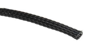 Expandable Braided PET Black Cable Sleeve, 6mm Diameter, 100m Length