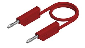 Test Lead, Tin-Plated Brass, 250mm, Red