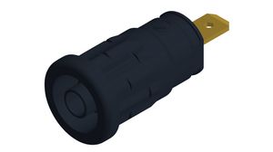 Safety socket ø4mm Black 24A 1kV Gold-Plated