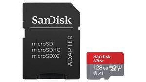 Karta pamięci, microSD, 128GB, 140MB/s, Szary/czerwony