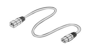 Mains Cable DE/FR Type F/E (CEE 7/7) Plug - IEC 60320 C13, 2m, Black