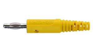Banana Plug ø4mm, Yellow, 32A, Screw, Nickel-Plated