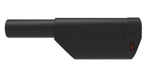 Safety Banana Plug, Shrouded, 4mm, Nickel-Plated, 32A, Polyamide 6.6, Soldering, Black
