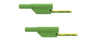 Safety Test Lead PVC 16A Gold-Plated 1m 1mm² Green, Yellow
