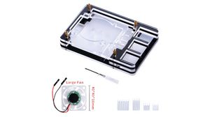 Black and Transparent Case with Fan for Raspberry Pi 4B