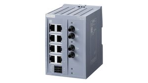 Ethernet-switch, RJ45-porter 8, Fiberporter 2ST, 100Mbps, Uadministrert