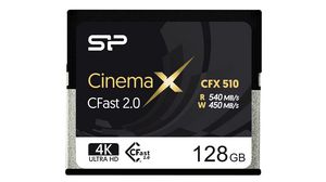 Memóriakártya, CFast, 128GB, 540MB/s, 450MB/s, Fekete