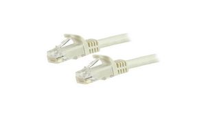 Cat6 Straight Male RJ45 to Straight Male RJ45 Ethernet Cable, U/UTP, White PVC Sheath, 1.5m, CMG Rated