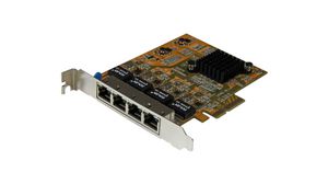 PCI Express Gigabit Adapter Network Card, 4x RJ45 10/100/1000, PCI-E x4