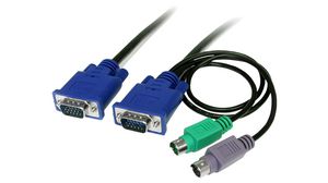 Câble adaptateur KVM ultra-mince VGA / PS/2, 1.8m