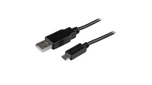 Cable, USB-A-kontakt - USB Micro B-kontakt, 1m, USB 2.0, Svart