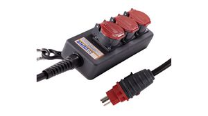 Outlet Strip PROFESSIONAL 3x CH Type J (T25) Socket - CH Type J (T25) Plug Black / Red 3m