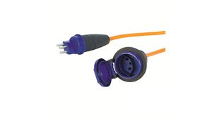 Prodlužovací kabel IP55 Polyuretan (PUR) Zástrčka CH typ J (T23) - Zásuvka CH typ J (T23) 10m Oranžová