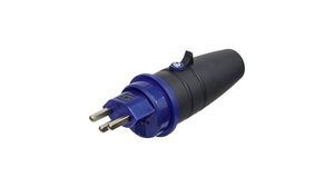 Netstekker 16A 250V CH Type J (T23) Plug Zwart/blauw
