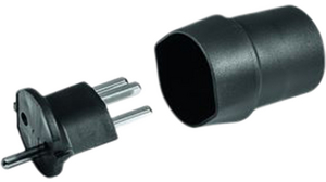 FIX-adapter FR - CH 1x FR-socket type E (CEE 7/5) - CH Type J (T12) Plug 250V Zwart