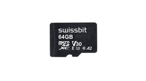Industrial Memory Card, microSD, 64GB, 95MB/s, 25MB/s, Black