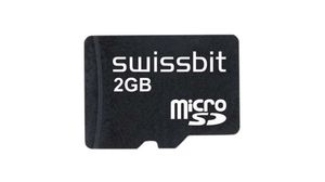 Industriellt minneskort, microSD, 2GB, 35MB/s, 21MB/s, Svart