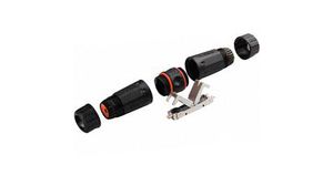Cable Joiner, Black / Orange, CAT6a, RJ45 Socket - RJ45 Socket