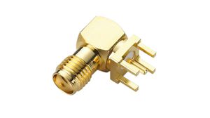 RF Connector, SMA, Brass, Socket, Right Angle, 50Ohm, Soldering