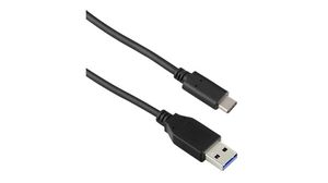 Cable, USB-C Plug - USB-A Plug, 1m, USB 3.1, Black