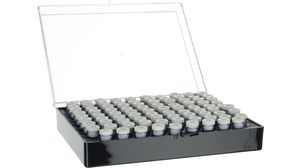 Storage Box with Eighty-Nine Tubes SMD-BOX 140.5x180.5x38mm Black / Transparent Polystyrene