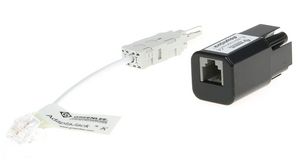 Adapter, AdaptaJack, RJ11 Socket - Krone Plug, 200VDC, 250mA, Black / Grey