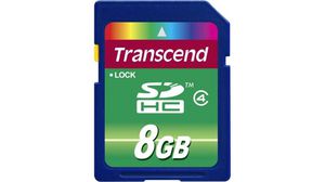 Minneskort, SD, 8GB, 16MB/s, 5MB/s, Blå