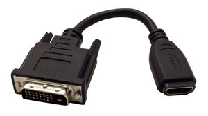 Video Adapter, DVI Plug - HDMI Socket, 1920 x 1080, Black