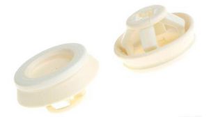 White Polypropylene, Thermoplastic 20mm Cable Grommet for 6 ... 13mm Cable Dia.