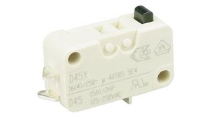 Micro Switch D4, 16A, 1CO, 1N, Plunger
