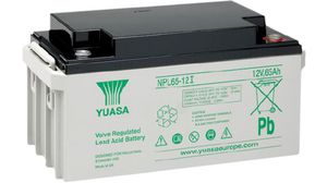 Rechargeable Battery, Lead-Acid, 12V, 65Ah, Screw Terminal, M6