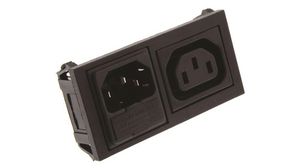 IEC-Stecker/-buchse mit Sicherung, Eingang / Ausgang, C14, F-Typ, 250V, 1-polig - unbeleuchtet