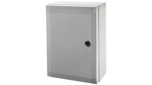 Cabinet, Polycarbonate, 1-point locking,Hinges on the long side, 300x200x150mm, Light Grey, IP66