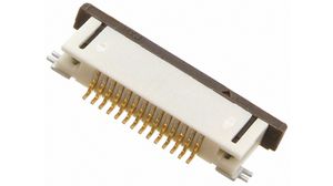 FFC / FPC Connector, Poles - 14, 50V, 500mA, Right Angle