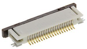 FFC / FPC Connector, Poles - 20, 50V, 500mA, Right Angle
