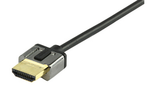 HDMI cable with Ethernet, ultraslim, HDMI Plug - HDMI Plug, 3840 x 2160, 1m