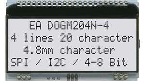 Pontmátrix LCD kijelző 4.82 mm 4 x 20