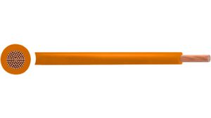Elastyczny przewód pleciony PCW, 6mm?, Czysta miedź, Pomarańczowy, H07V2-K, 100m