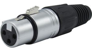 Konektor XLR, Zásuvka, Rovný, Montáž na kabel, Póly - 3