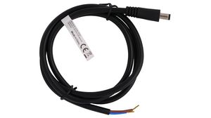 Kabel przyłączeniowy prądu stałego, 2.1x5.5x9.5mm Wtyk - Nieosłonięte końcówki, Prosty, 5m, Czarny