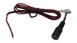 Kabel przyłączeniowy prądu stałego, 2.5x5.5x9.5mm Gniazdo - Nieosłonięte końcówki, Prosty, 1m, Czarny / czerwony
