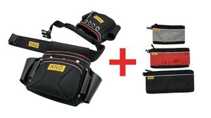 2-Pocket Tool Belt + Tool Pouch 3-Piece Set Polyester Black / Yellow