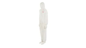 Protective Coverall, L, Cotton/Polyester/Polypropylene, White