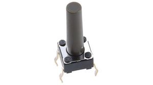 Grey Stem Tactile Switch, SPST 50 mA @ 12 V dc 17mm Surface Mount